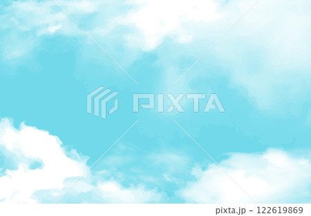 空のベクターイラスト シンプル 雲 青空 122619869