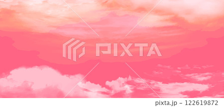 夕空のベクターイラスト シンプル 雲 夕方 夕雲 122619872