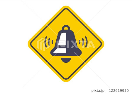 bell icon on yellow background. 122619930
