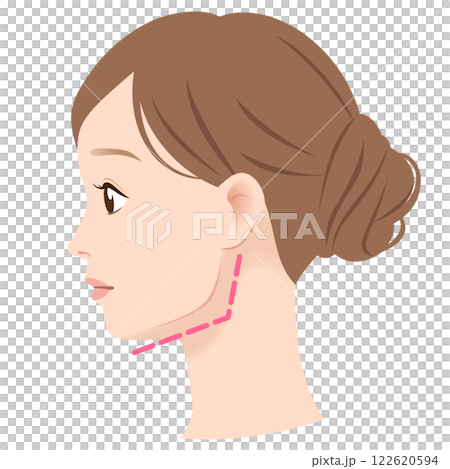 エラの張った女性の横顔 エラの張った女性の横顔 122620594