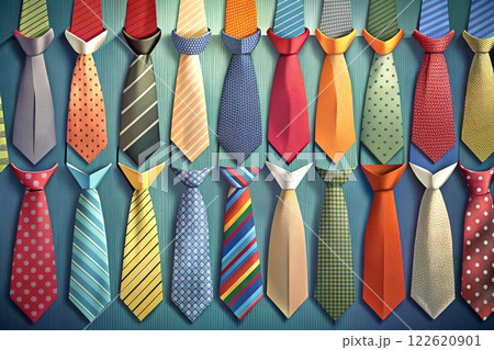 Shopping store.A variety of colored men's ties in a market Shopping store.A variety of colored men's ties in a market 122620901
