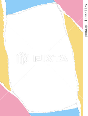 破れた紙のフレーム、背景素材、縦向き 122621175