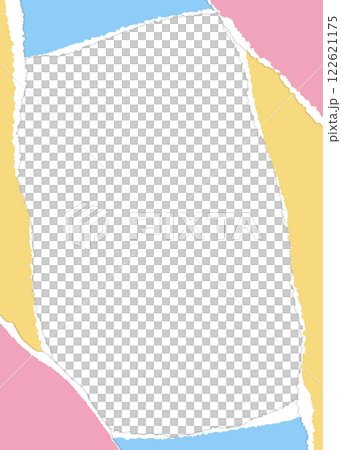 破れた紙のフレーム、背景素材、縦向き 122621175