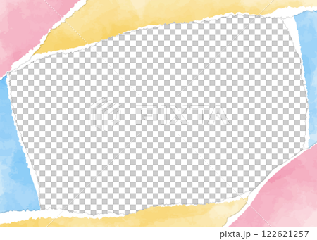 Torn paper frame, watercolor color, background material 122621257