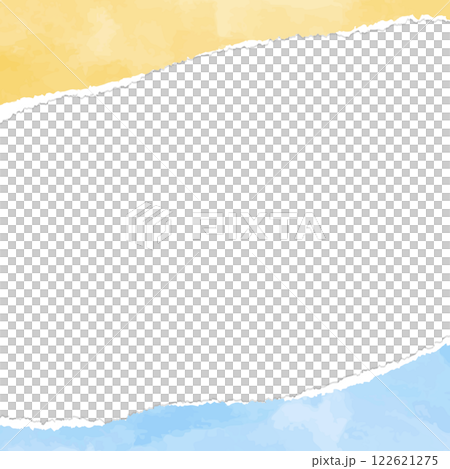 Torn paper frame, watercolor color, background material, square size Torn paper frame, watercolor color, background material, square size 122621275