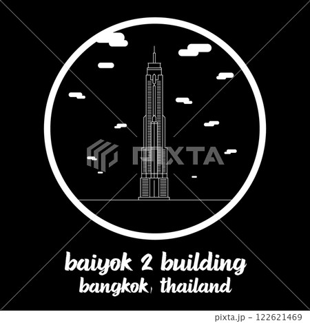 Circle Icon BaiYok 2 Building. Vector Illustration 122621469