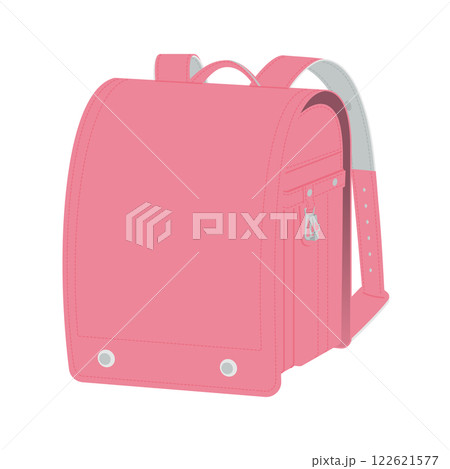 ピンク色のランドセル／ベクターイラスト 122621577