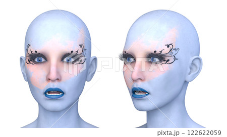 女性の顔アップ 122622059