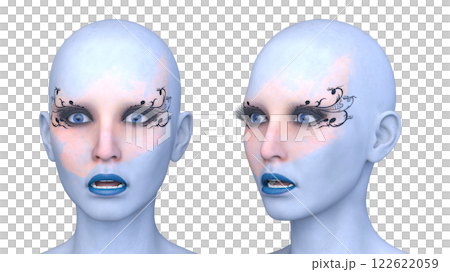 女性の顔アップ 122622059