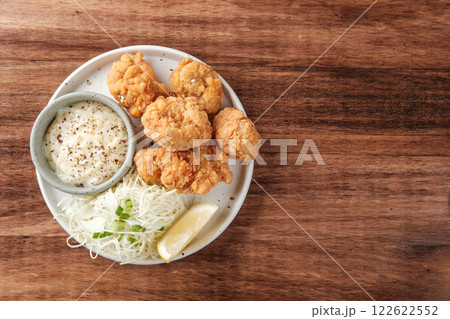 Karaage Fried Chicken with Sides and Dipping Sauce Karaage Fried Chicken with Sides and Dipping Sauce 122622552