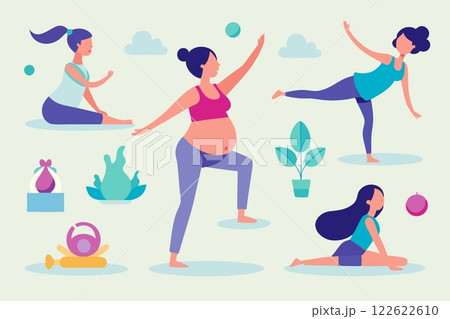 Gymnastics for pregnant women.Caring for the future child and mother 122622610