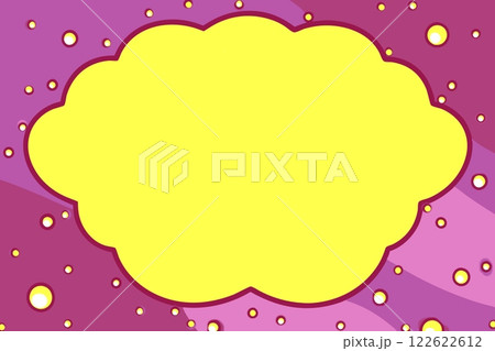 Yellow plaque cloud frame with place for text on pink 122622612