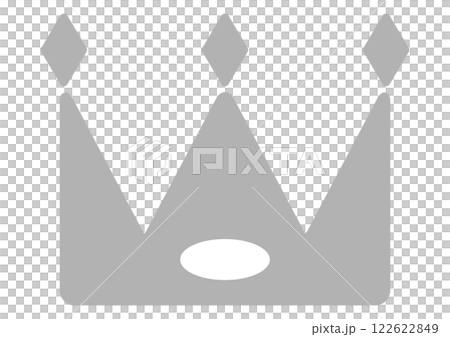 銀色的簡單皇冠圖標 122622849