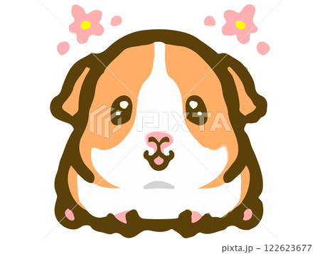 ゆるかわなモルモットの落書き風イラスト素材2 ゆるかわなモルモットの落書き風イラスト素材2 122623677