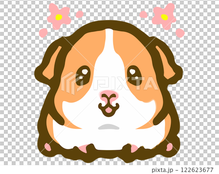 ゆるかわなモルモットの落書き風イラスト素材2 ゆるかわなモルモットの落書き風イラスト素材2 122623677