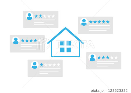 住宅に関するカスタマーレビューのイメージイラスト 住宅に関するカスタマーレビューのイメージイラスト 122623822