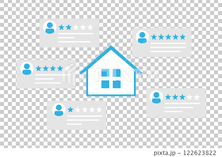 住宅に関するカスタマーレビューのイメージイラスト 住宅に関するカスタマーレビューのイメージイラスト 122623822