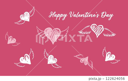 Heart with angel wings, hand drawn. Heart with angel wings, hand drawn. 122624056