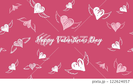 Heart with angel wings, hand drawn. Heart with angel wings, hand drawn. 122624057