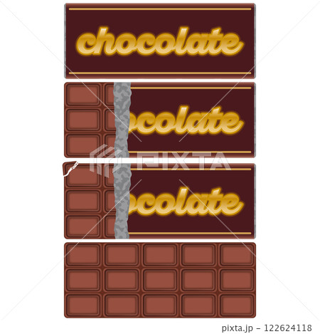 チョコレート 板チョコ ミルク イラスト バレンタイン 122624118