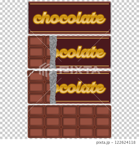 チョコレート 板チョコ ミルク イラスト バレンタイン 122624118