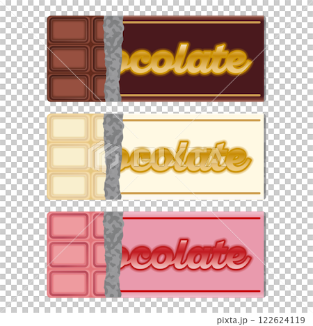Chocolate bar illustration Valentine set Chocolate bar illustration Valentine set 122624119