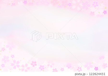 春の桜の和風背景フレーム 春の桜の和風背景フレーム 122624431