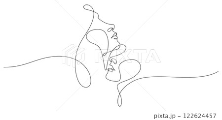 couple romance pose concept one line drawing continuous 122624457