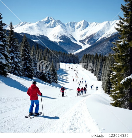 Inclusive Adventure at a Ski Resort 122624523