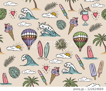 Summer set, Traveling or vacations design. Vector. Summer set, Traveling or vacations design. Vector. 122624669