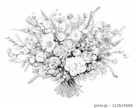 花束の線画 花束の線画 122624688