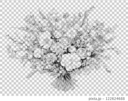 花束の線画 花束の線画 122624688