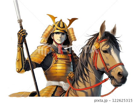黄金の鎧をまとった1000年前の武士 122625315