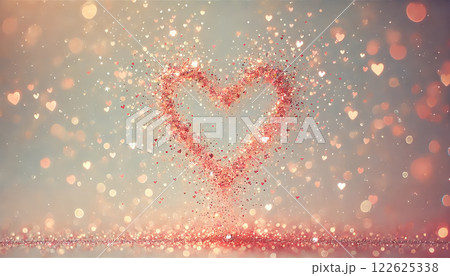 宙に舞うハート型のラメ 122625338