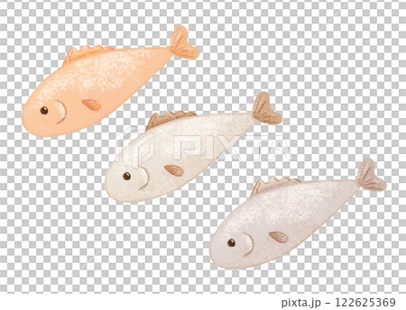 Cute little fish, watercolor hand drawn isolated illustration for kids 122625369