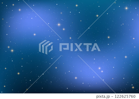 Dreamy vector illustration of a glowing night sky with sparkling stars, blue gradient, and cosmic elements. Magical celestial backdrop inspired by the universe. Dreamy vector illustration of a glowing night sky with sparkling stars, blue gradient, and cosmic elements. Magical celestial backdrop inspired by the universe. 122625760