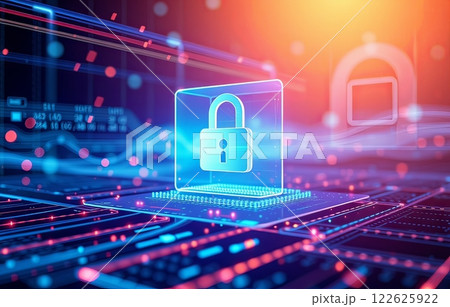 Data protection and cyber security abstract background. 122625922