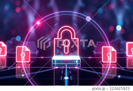 Data protection and cyber security abstract background. 122625925