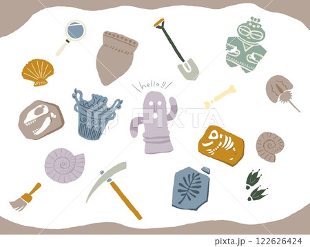 埴輪や遺跡発掘のイラスト 122626424