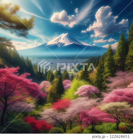 冠雪の紅白梅の花 122626651
