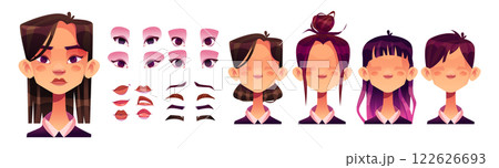 Girl character face constructor Girl character face constructor 122626693