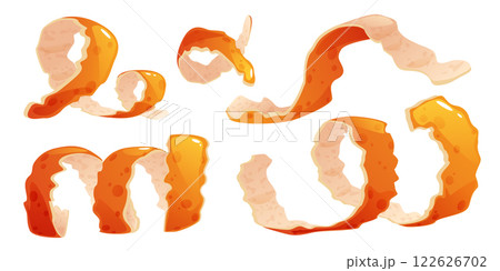 Orange peel set isolated on white background Orange peel set isolated on white background 122626702