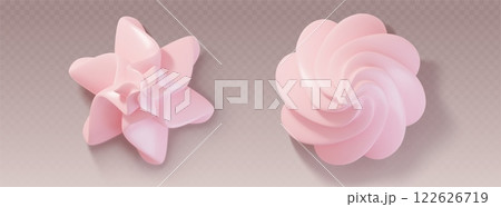 Pink whipped cream swirls set 122626719