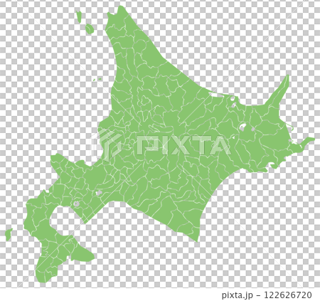 分割できる北海道地図　 122626720
