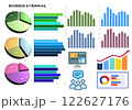Image of business report with business graph and pie paperwork on white background 122627176