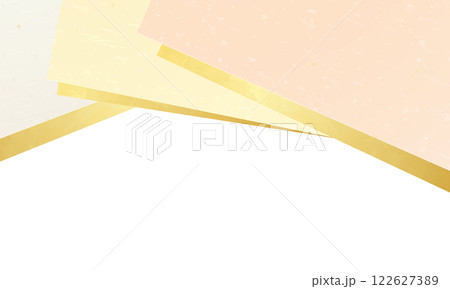 和紙が重なっている上枠イラスト 122627389