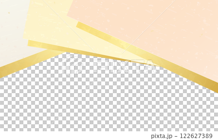 和紙が重なっている上枠イラスト 122627389