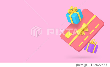 Credit debit card financial banking gift bonus banner copy space vector illustration 122627433