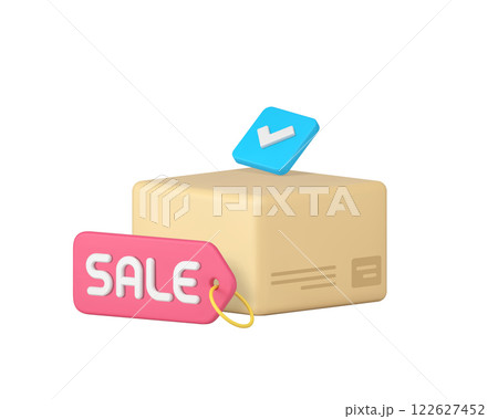 Cargo delivery service sale courier shipping discount 3d icon realistic vector illustration Cargo delivery service sale courier shipping discount 3d icon realistic vector illustration 122627452