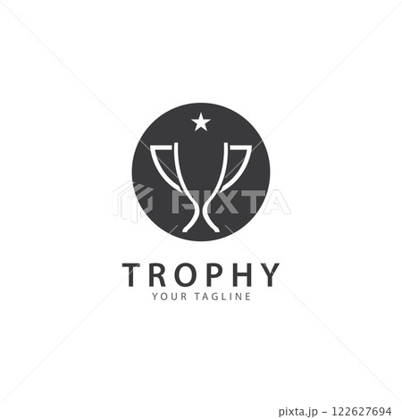 trophy logo vector illustration  winner award logo template 122627694